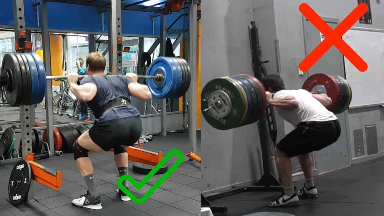 Squat with a natural physiological lean angle. 
