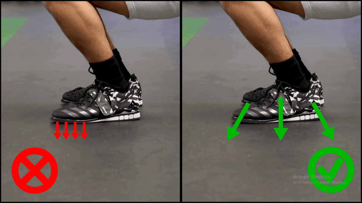 Get comfortable knee position in squats