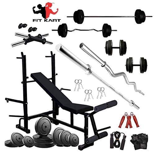 FIT KART 60 kg Best Home Gym Kit with bench