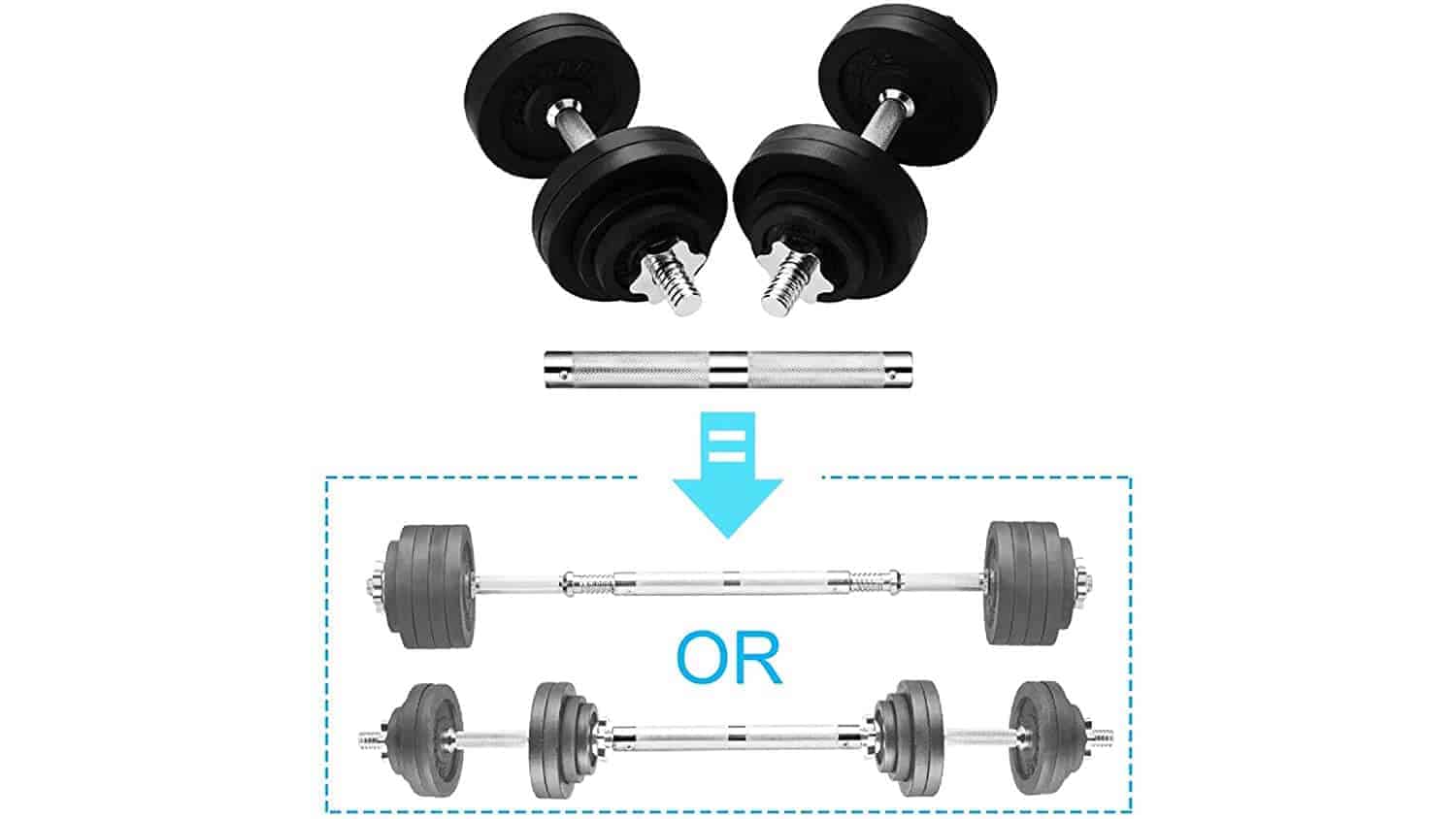 KAKSS Exclusive Adjustable Dumbbells with 2 in 1 Connector 20KG to 50KG Proudly Made in India