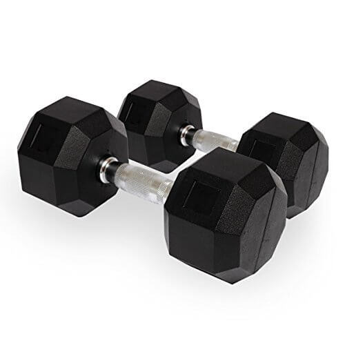 Kobo Imported Home Gym Exercise Cardio Aerobic Training Fitness Grippy HEX Rubber Dumbbell Pair