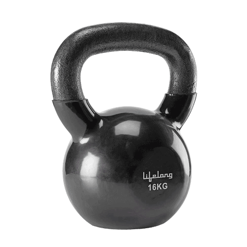 Lifelong Vinyl Cast Iron Kettlebell for Gym and Workout Black 6kg 16Kg removebg preview