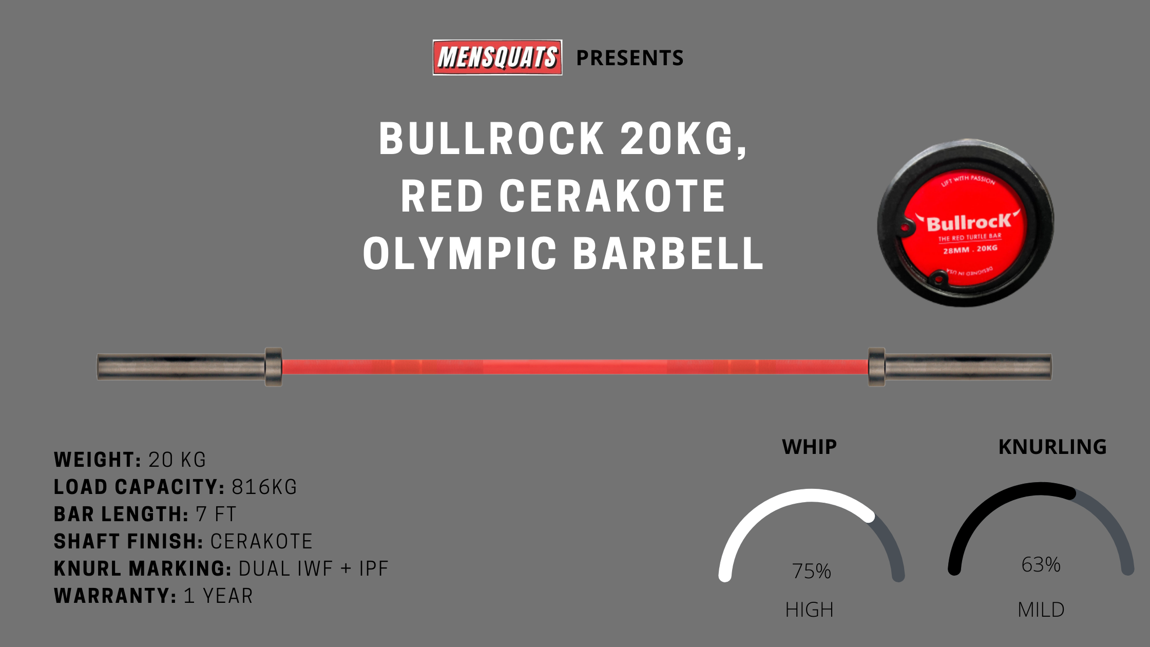 Bullrock best olympic barbell in India red turtle bar India Review mensquats