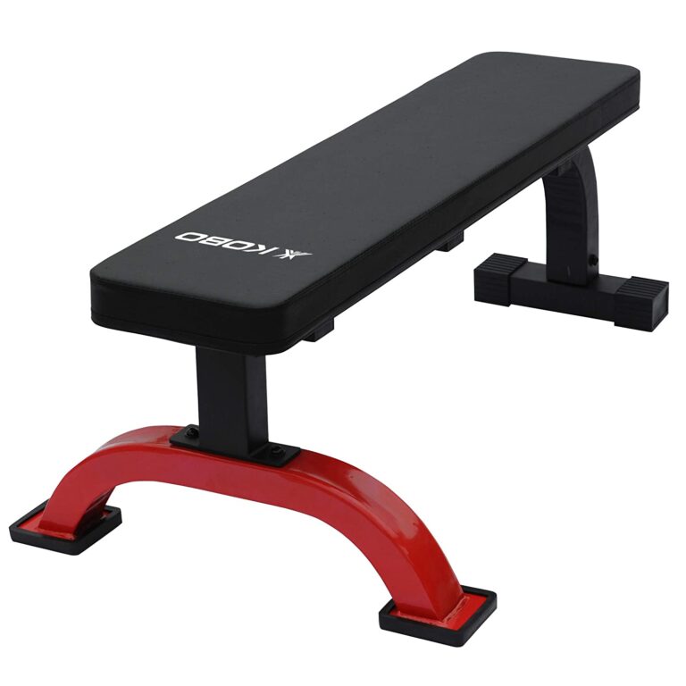 Kobo EB 1011 Imported Steel Heavy Duty Exercise Flat Bench for Home Gym Black Red