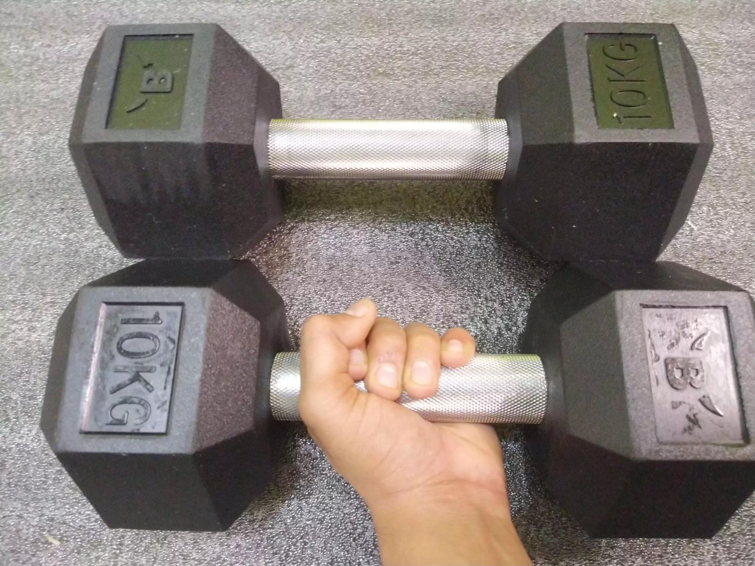 bullrock rubber hex dumbbell review in India