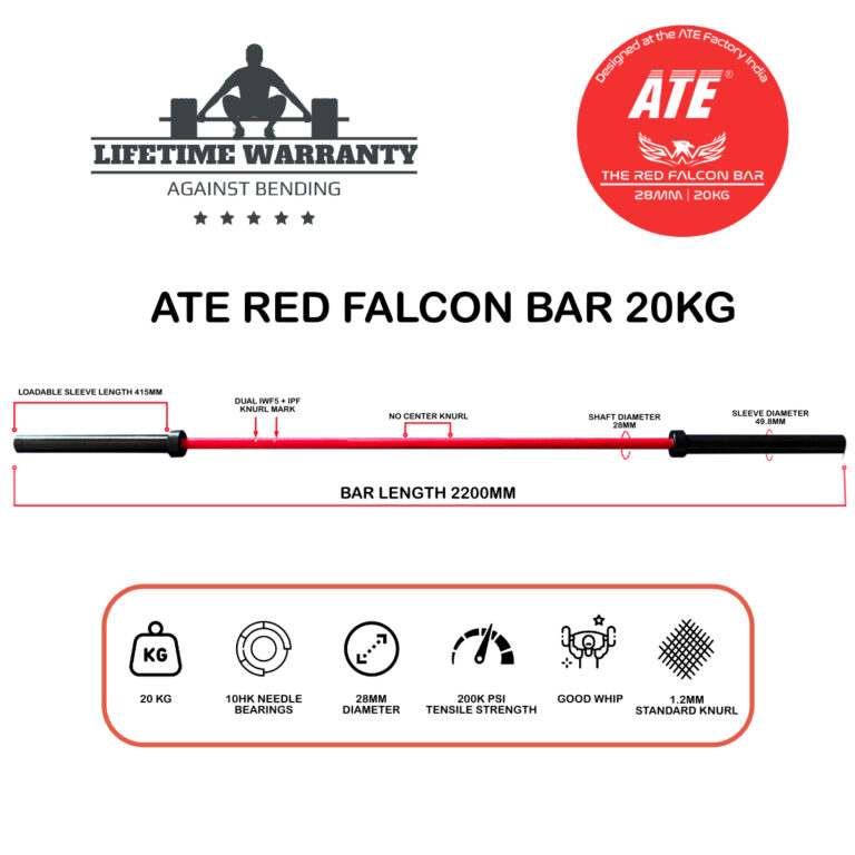 red falcon cerakote bar India ATE Best Olympic Barbells in India