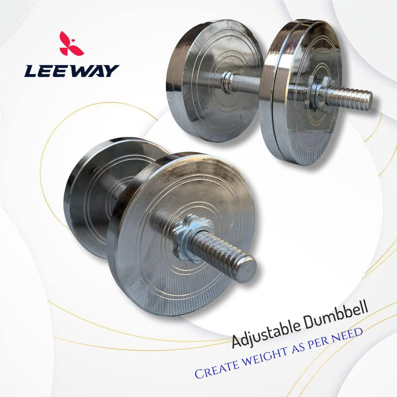 LEEWAY Steel Weight Plates Dumbbell Set 10 Kg