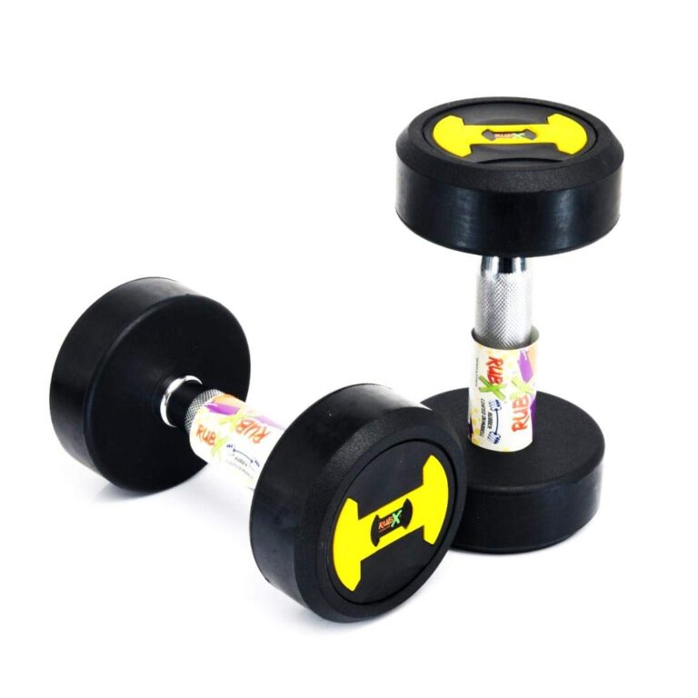 RUBX Rubber Coated Professional Round Fixed Dumbbells
