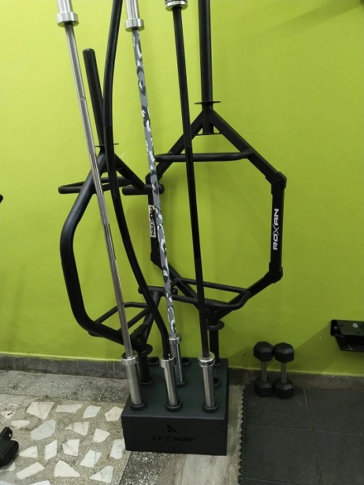 barbell rack for storage. 