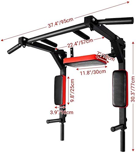 ALLYSON FITNESS 3 IN 1 heavy duty multifunctional pull up bar for wall mounting, pull-up bar training bar, dip station for training at home, training weight