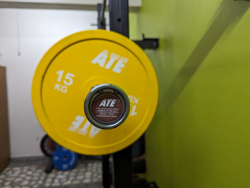ate stainless steel barbell