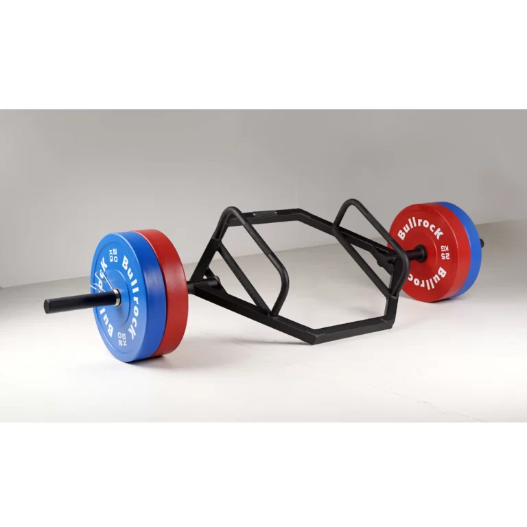bullrock fitness hex trap bar with bumper plates