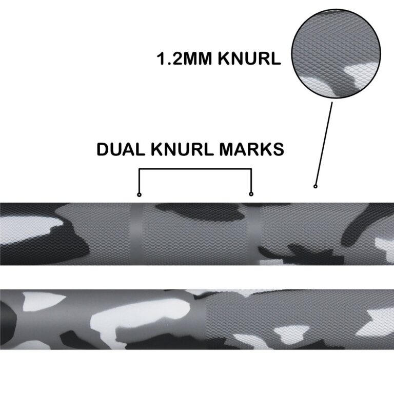 dual knurl markings on multipurpose barbell in India 