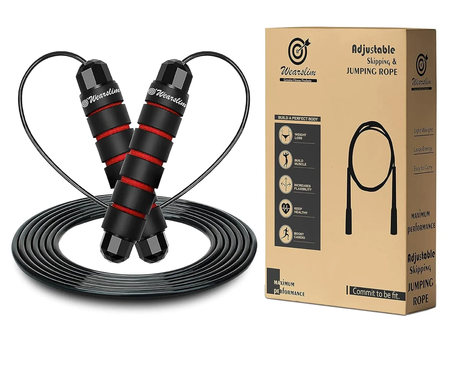 Wearslim Professional Skipping Rope with Ball Bearings Rapid Speed Jump Rope Cable