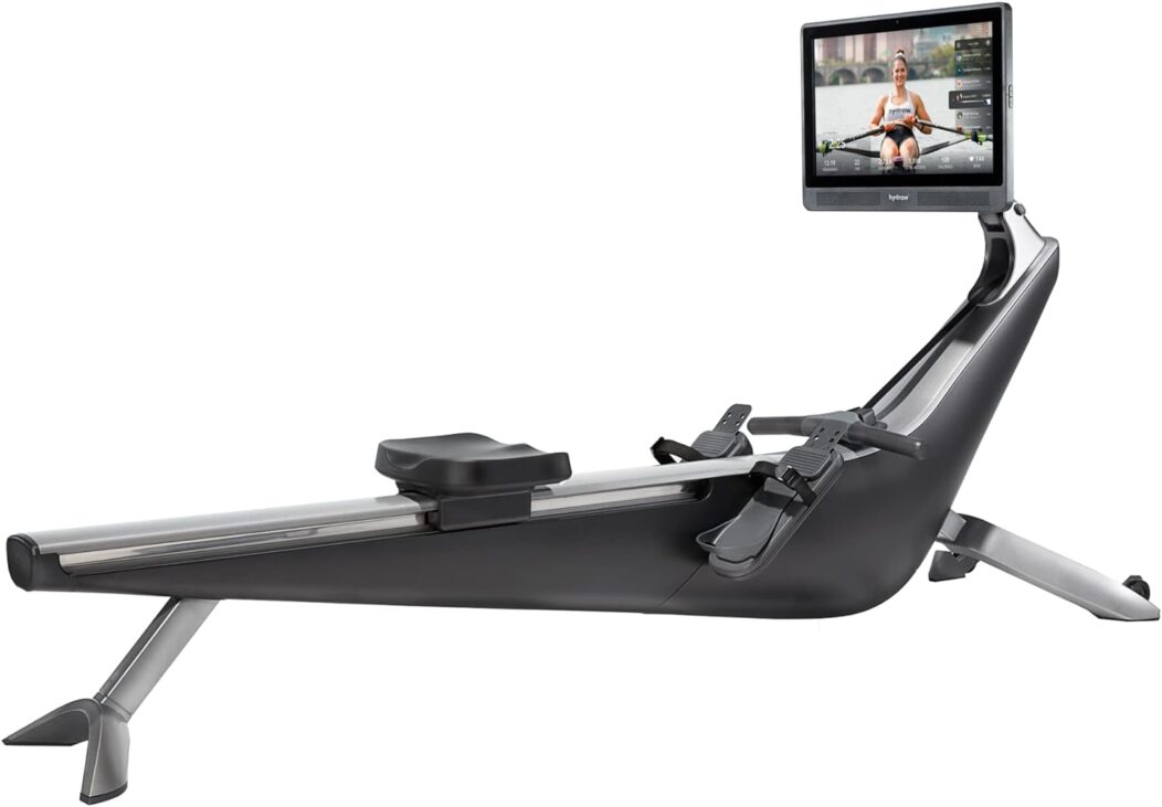 Hydrow Rowing Machine with Immersive 22 HD Rotating Screen Stows Upright