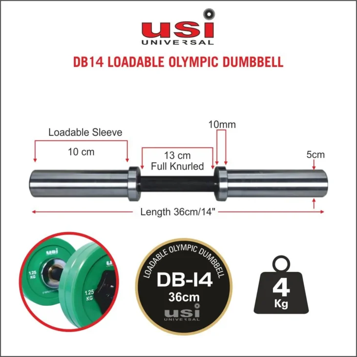 USI Universal Dumbbell Rod DB Loadable Olympic Dumbbell Bar